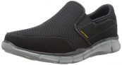 Skechers Men’s Equalizer Persistent Slip-On Sneaker, Black/Gray, 7.5 M US